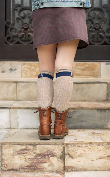 Simply Adjustable Sock Garters - Navy