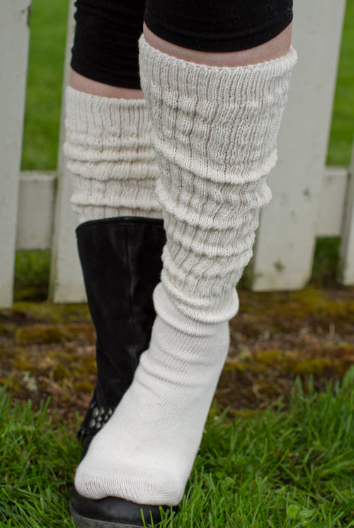 Cotton Slouch Socks - sweet cream