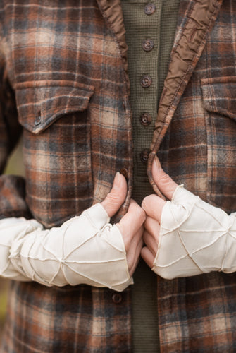 Textured Arm Warmers - Cream