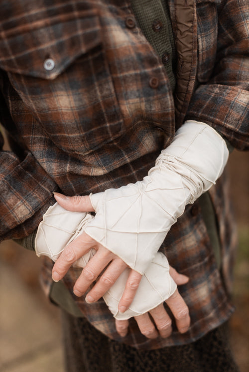 Textured Arm Warmers - Cream