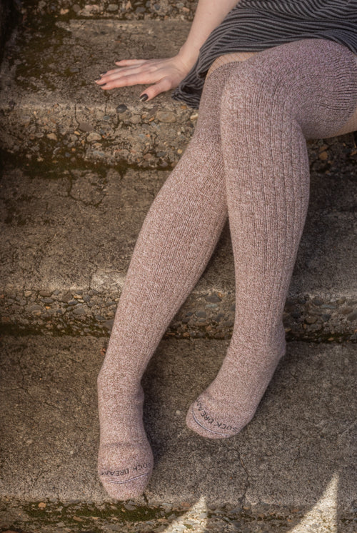 The Alaskan Thigh High – Merino Wool Socks - Baby Pink
