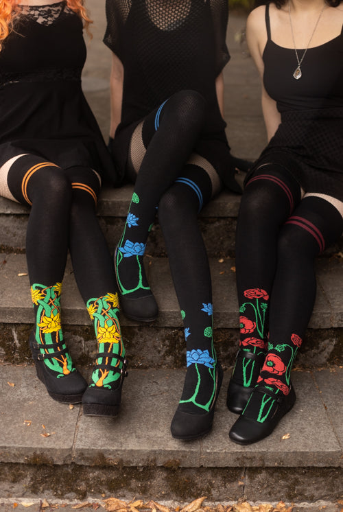 Botanical Nouveau Thigh High Socks