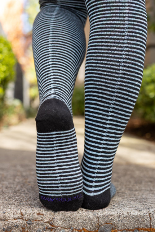 Boardwalk Extraordinary Thigh High - Black & Light Blue