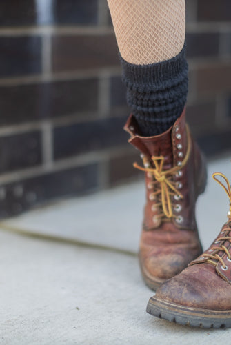 Cozy Cotton Bootsocks - Dark Charcoal