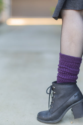 Cozy Cotton Bootsocks - Plum