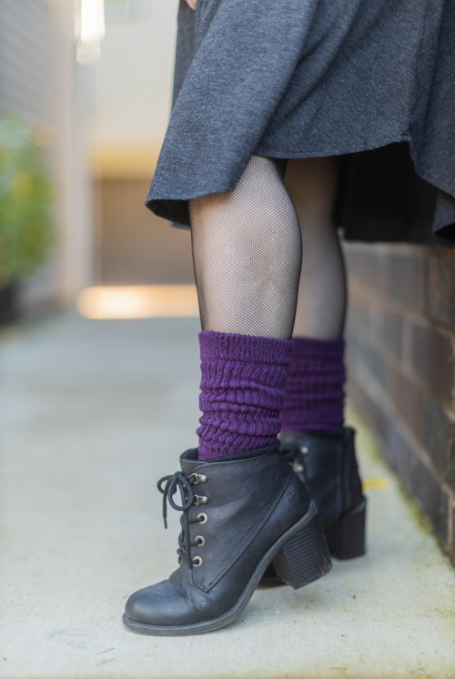 Cozy Cotton Bootsocks - Plum