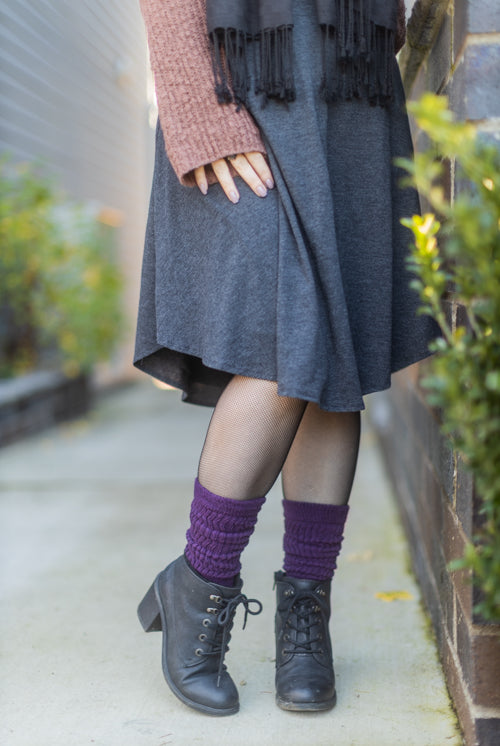 Cozy Cotton Bootsocks - Plum