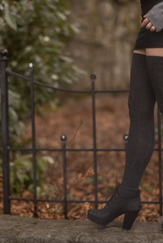 Cable Thigh High - Dark Charcoal