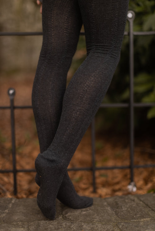 Cable Thigh High - Dark Charcoal