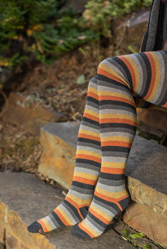 Longer Desert Sunset Stripes Extraordinary Thigh High Socks