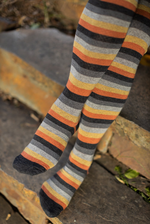 Longer Desert Sunset Stripes Extraordinary Thigh High Socks