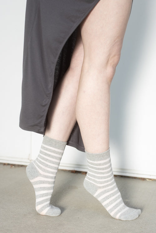 Gossamer Stripes Crew - Grey