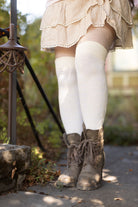 Knockout Bouquet Bamboo Knee Socks - Ivory
