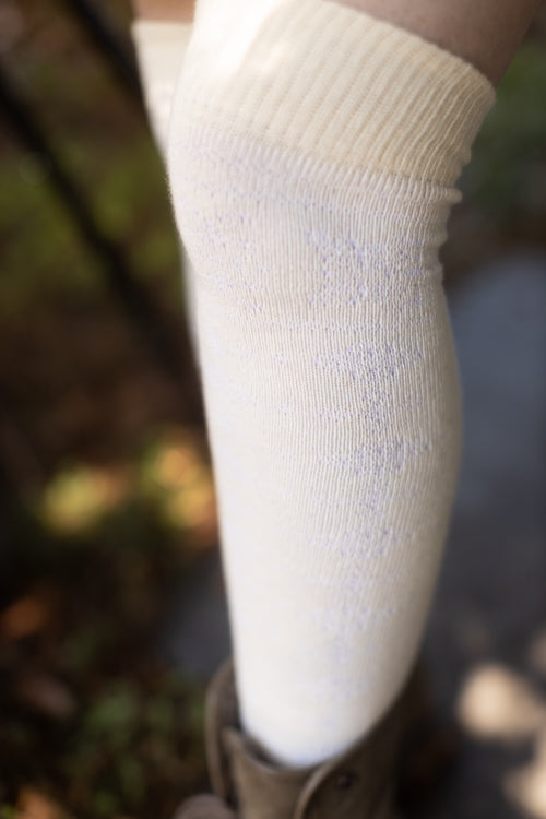 Knockout Bouquet Bamboo Knee Socks - Ivory