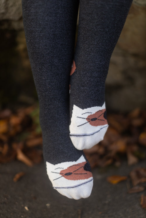 Kitten Tails Thigh High Socks - Calico