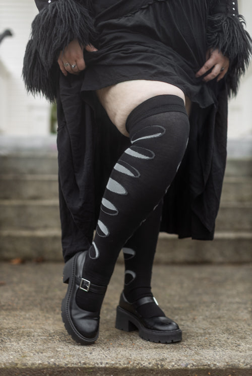Moon Phases Thigh High Socks