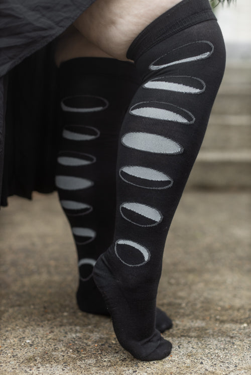 Moon Phases Thigh High Socks