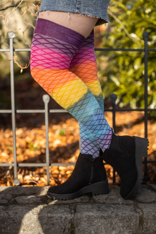 Mermaid Dip Dyed Extraordinary Thigh High - Rainbow