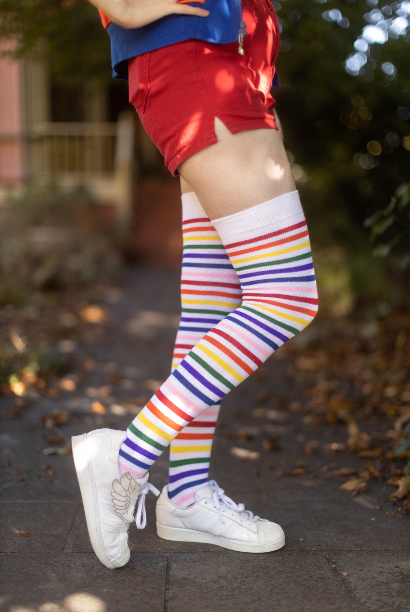 Oops! Rainbow Brights Thigh High Socks