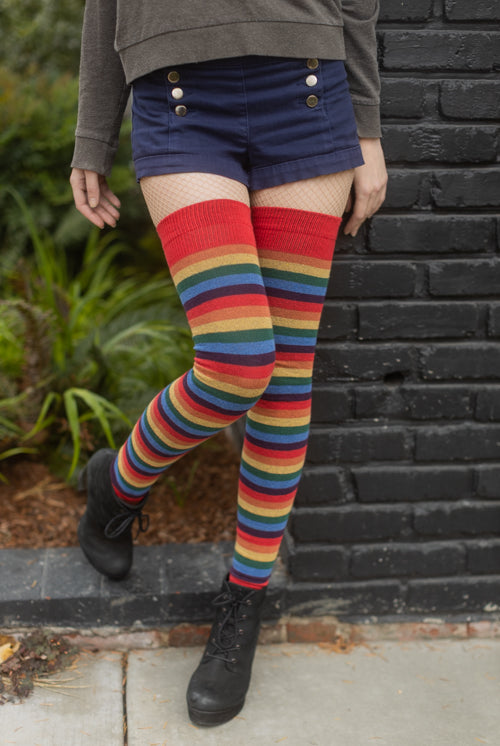Longer Over the Rainbow Extraordinary Thigh High Socks