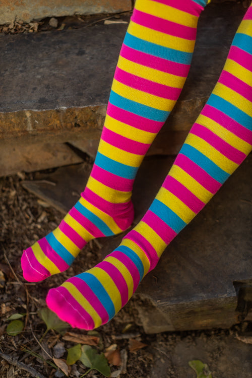Oops! XL Foot Longer Original Pride Stripes Socks - Pansexual