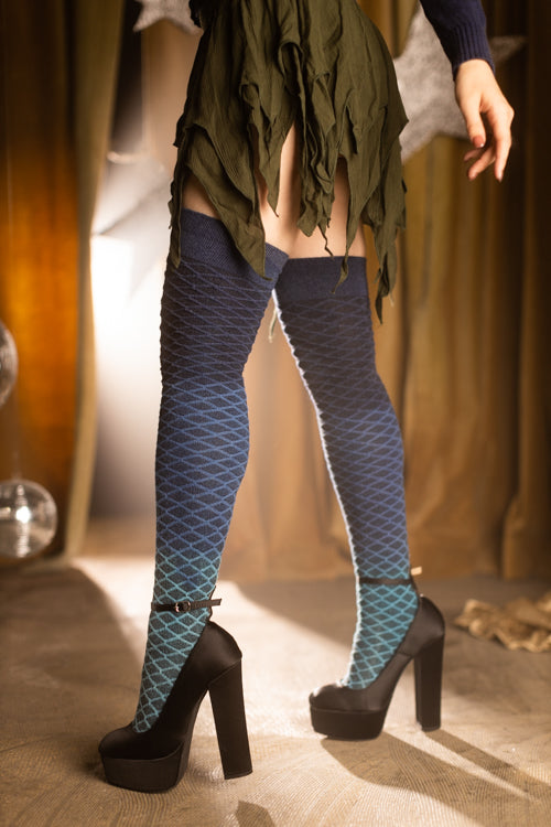 Mermaid Dip Dyed Extraordinary Thigh High - Ocean