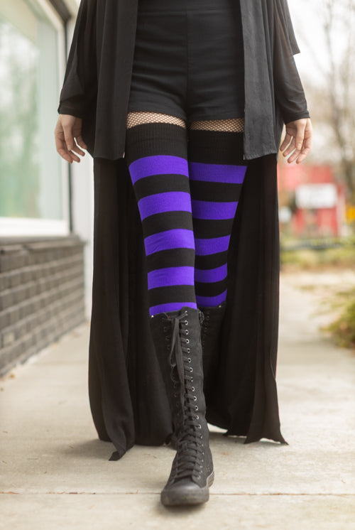 Longer Extraordinary Programming Socks - Black/Purple