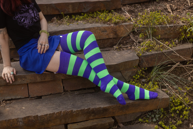 Extraordinary Programming Socks - Purple/Neon Green
