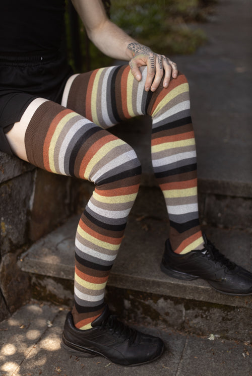 XL Foot Extraordinarily Longer Cotton Pride Stripes - bear flag