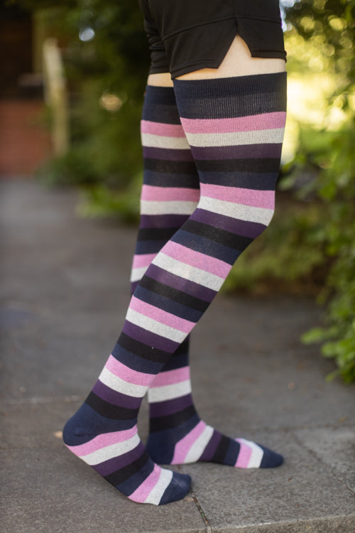 XL Foot Extraordinarily Longer Cotton Pride Stripes - Genderfluid