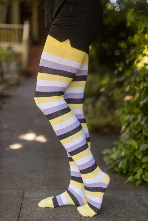 XL Foot Extraordinarily Longer Cotton Pride Stripes - Non Binary
