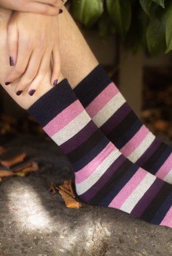 Pride Stripes Cotton Crew Socks - genderfluid