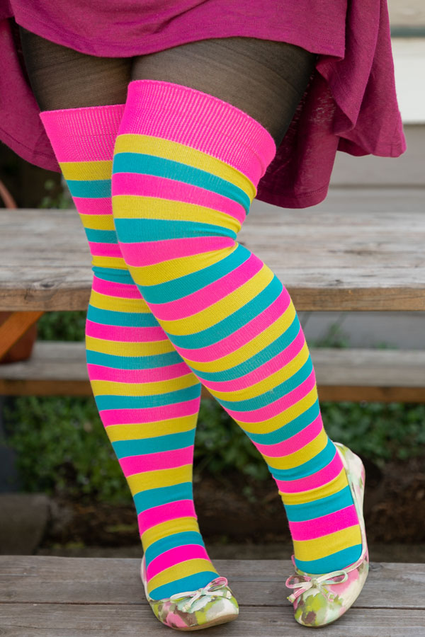 XL Foot Longer Original Pride Stripes Socks - pansexual
