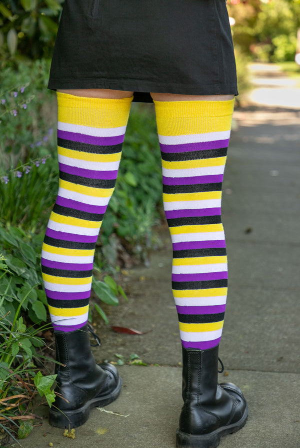 XL Foot Longer Original Pride Stripes Socks - Nonbinary