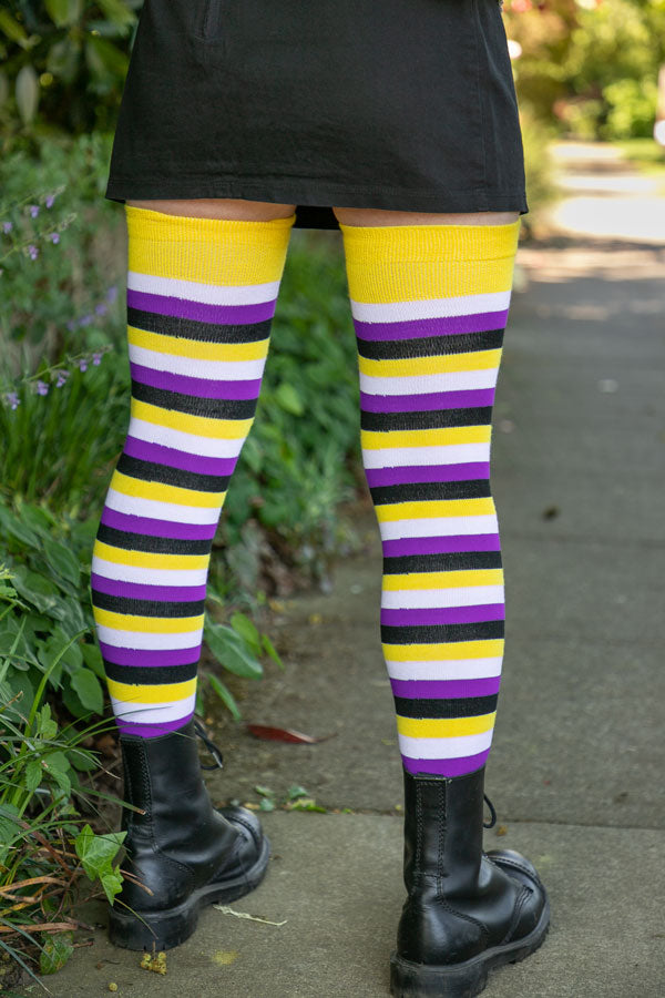 XL Foot Longer Original Pride Stripes Socks - Nonbinary