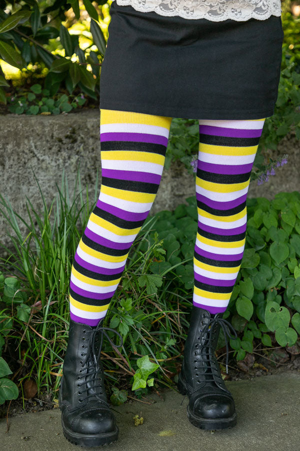 XL Foot Longer Original Pride Stripes Socks - Nonbinary