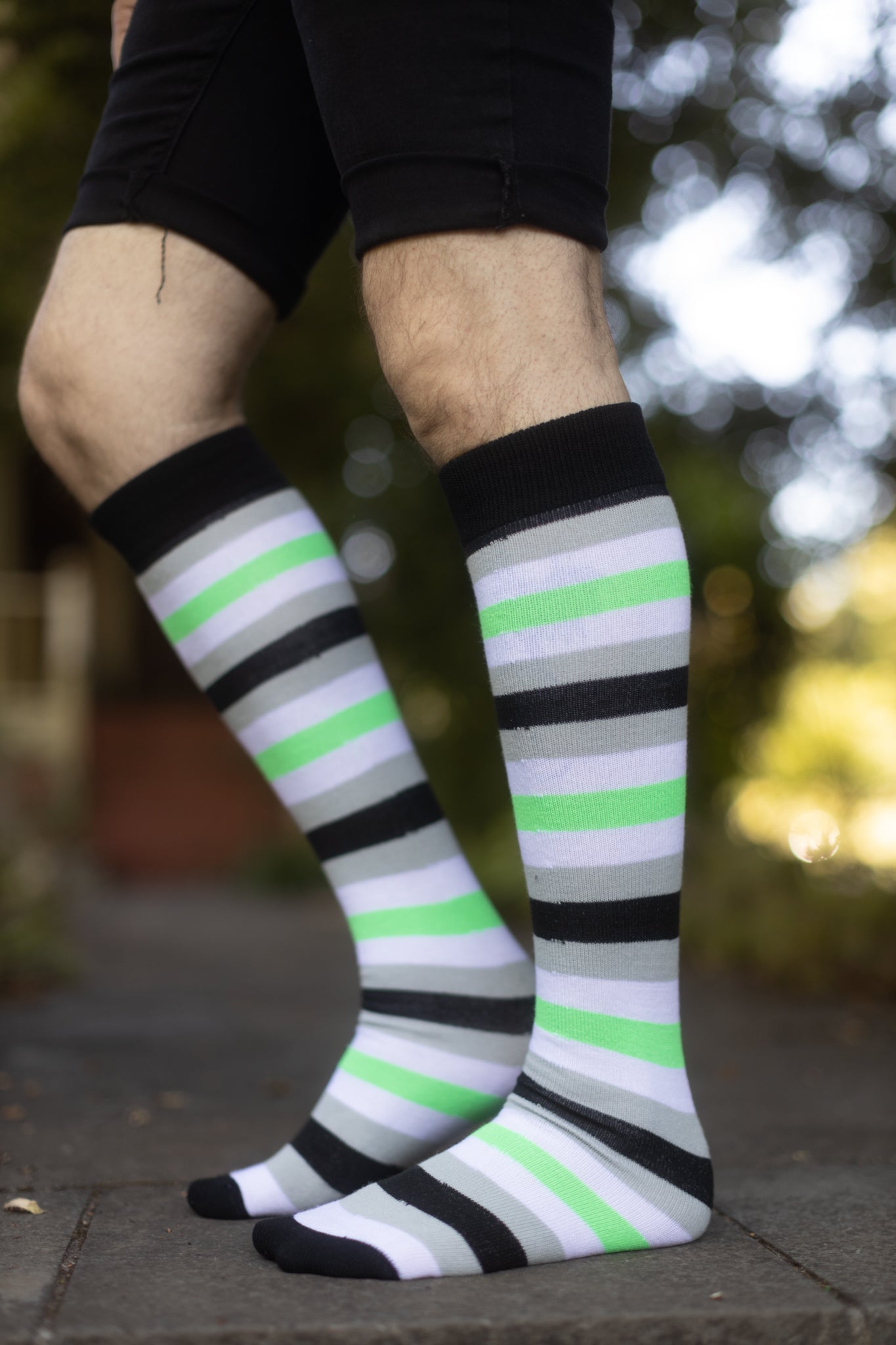 Pride Stripes Knee High Socks - Agender