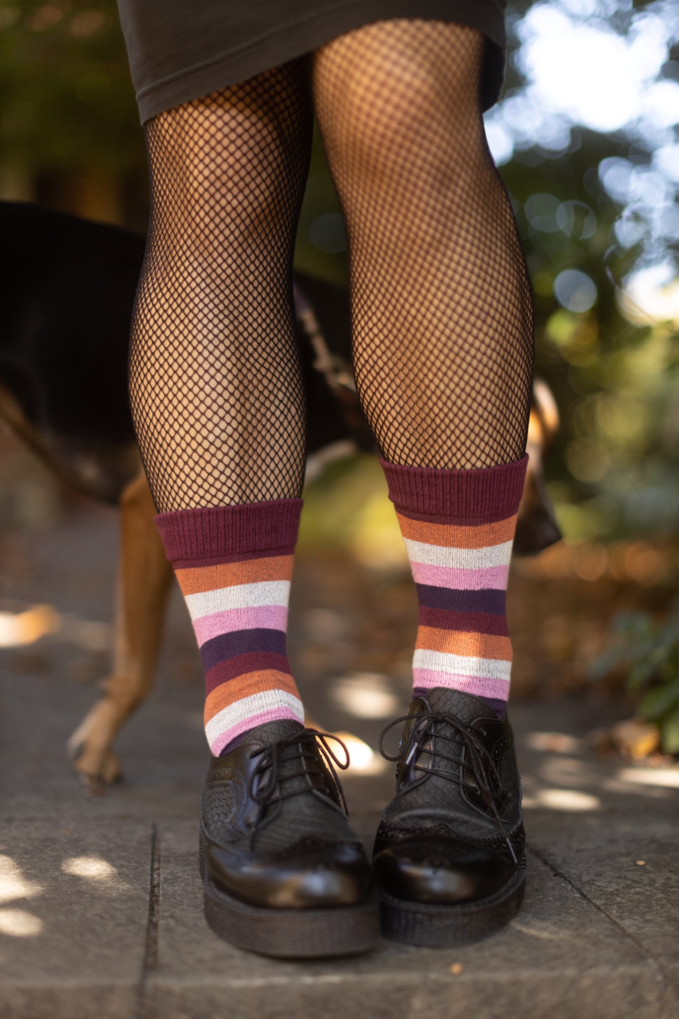 Pride Stripes Cotton Crew Socks - lesbian