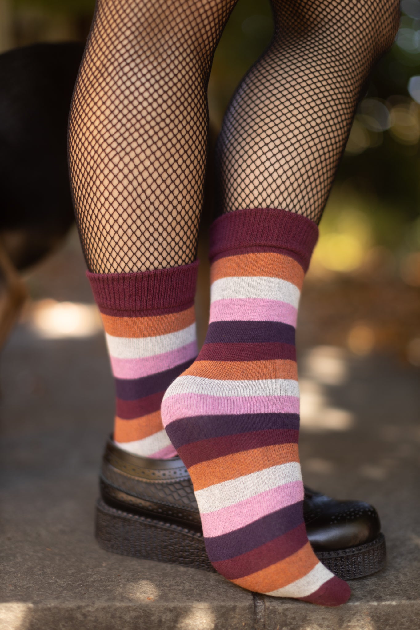 Pastel Pride Stripes Crew Socks - Lesbian