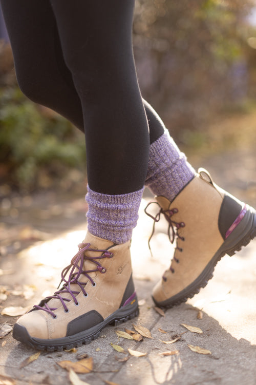 The Alaskan Crew - Merino Wool Hiking Socks - purple
