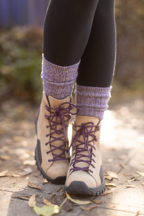 The Alaskan Crew - Merino Wool Hiking Socks - purple