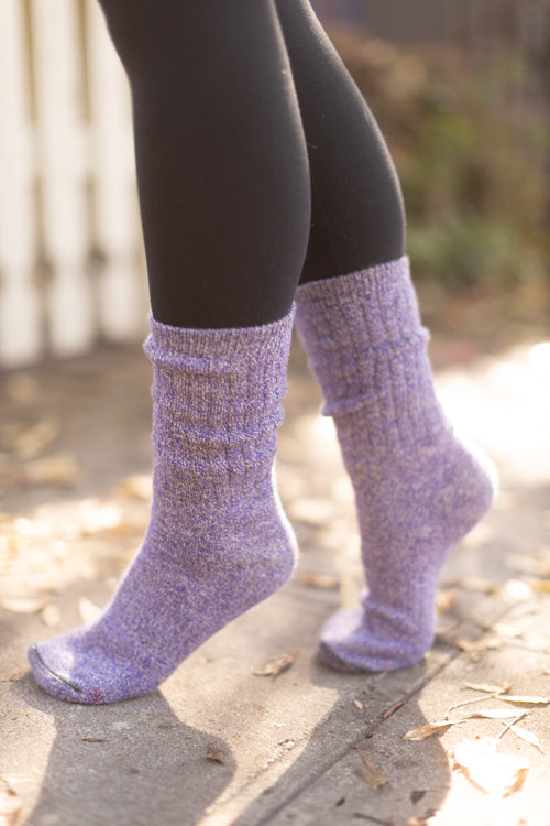 The Alaskan Crew - Merino Wool Hiking Socks - purple
