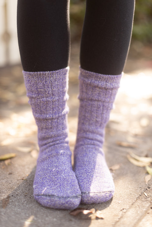 The Alaskan Crew - Merino Wool Hiking Socks - purple