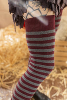 Longer Ringmaster Stripes Extraordinary Thigh High Socks - Button Eyes