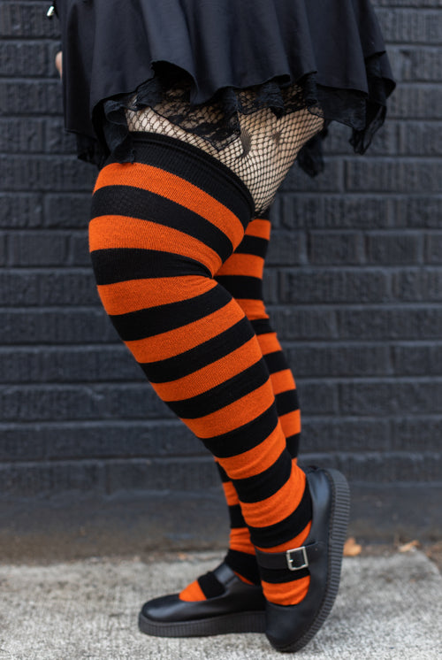 Longer Extraordinary Programming Socks - Orange & Black