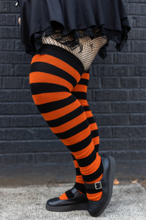 Longer Extraordinary Programming Socks - Orange & Black