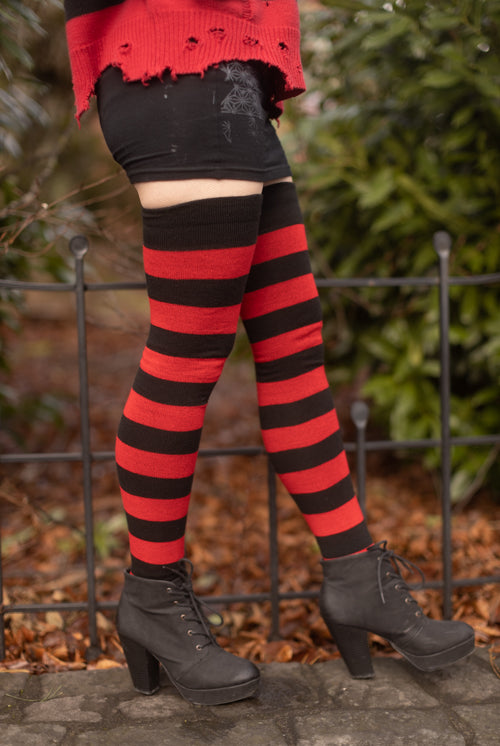 Longer Extraordinary Programming Socks - Black/Red
