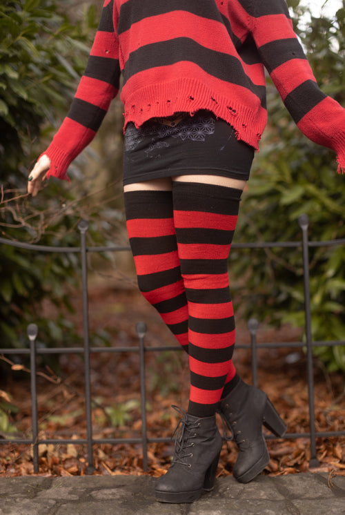 Longer Extraordinary Programming Socks - Black/Red