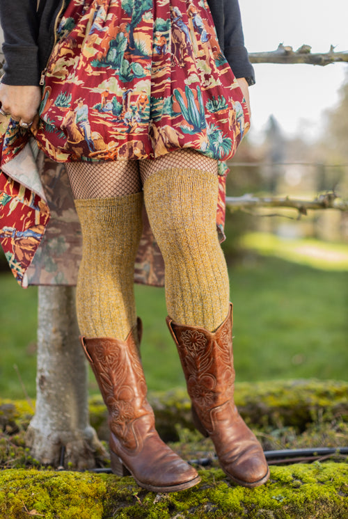 The Alaskan Thigh High – Merino Wool Socks - Gold