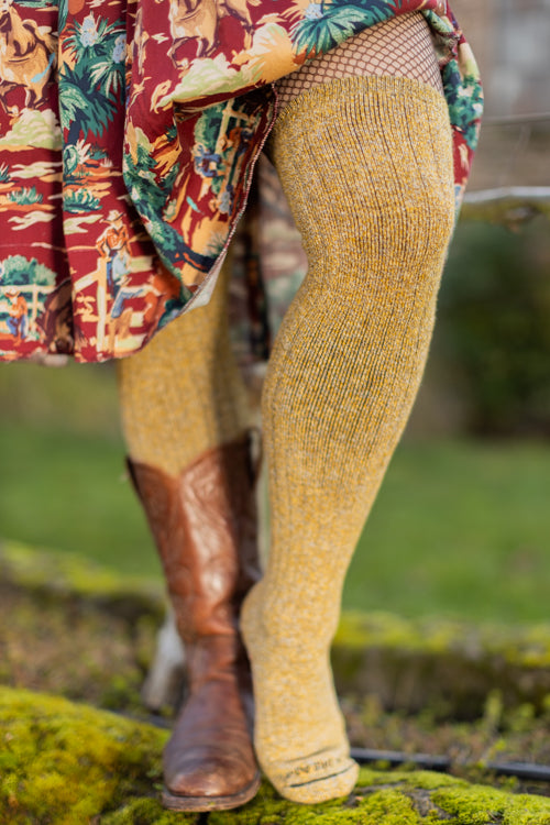 The Alaskan Thigh High – Merino Wool Socks - Gold